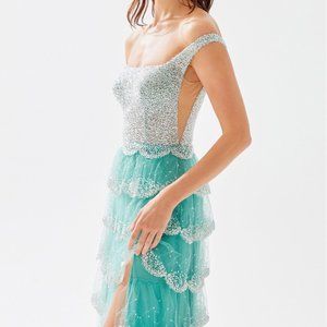 TARIK EDIZ R2G Cloudy Basil Green Prom Dress NWOT